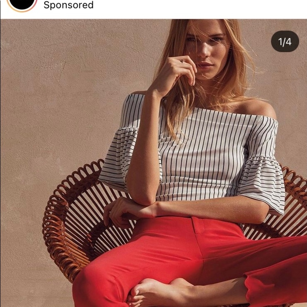 Off the shoulder stripped top